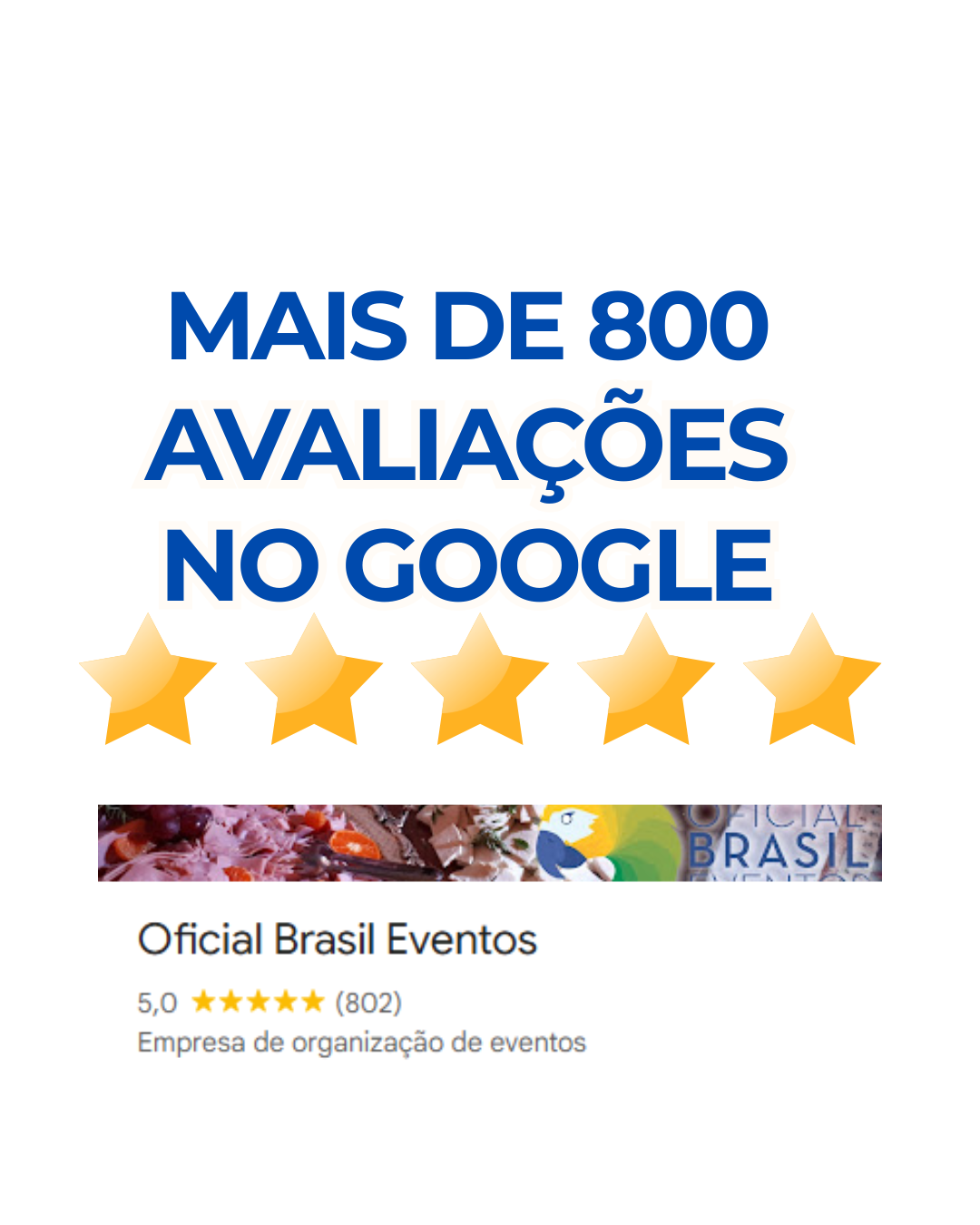 Feedback de Mais de 800 Avaliações no Google